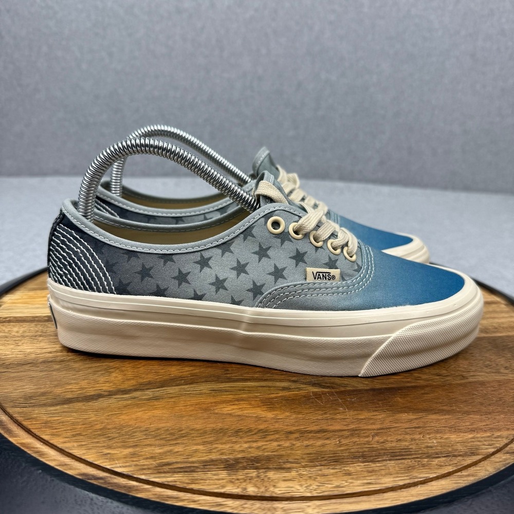 Vans Authentic 44 LX Echoes Men's 7 Women's 8.5 Puritan‎ Grey Blue Stars Shoes